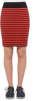 Thumbnail for your product : Akris Punto Two-Tone Striped Pencil Skirt, Rust/Navy