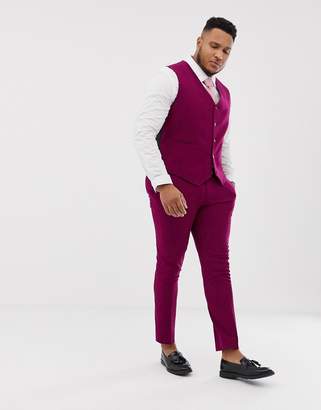 ASOS Design DESIGN Plus wedding super skinny suit pants in plum