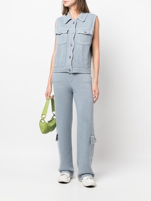 Barrie Blue Knitted Cargo Trousers