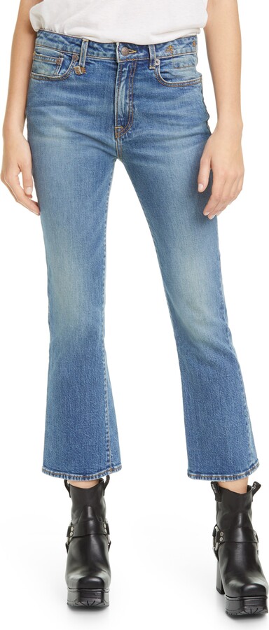 R 13 High Waist Kick Fit Crop Jeans