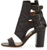 Thumbnail for your product : Laurence Dacade Triple Buckle Leather Bootie, Black