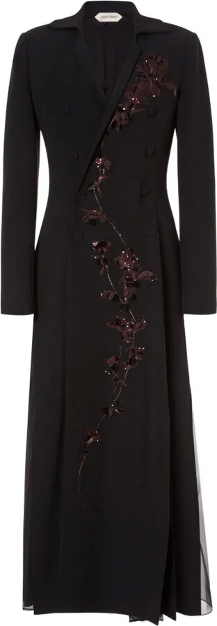 Alberta Ferretti Sequin-Embellished Double-Breasted Maxi Dress