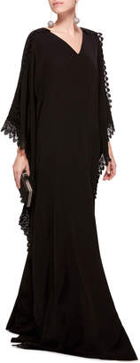Christian Siriano M'O Exclusive V Neck Caftan with Lace Detail