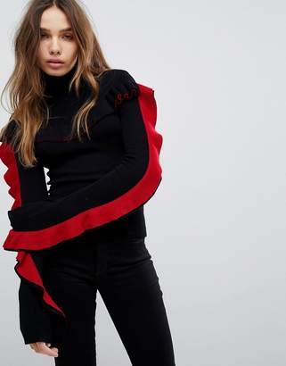 ASOS Jumper With Contrast Frill