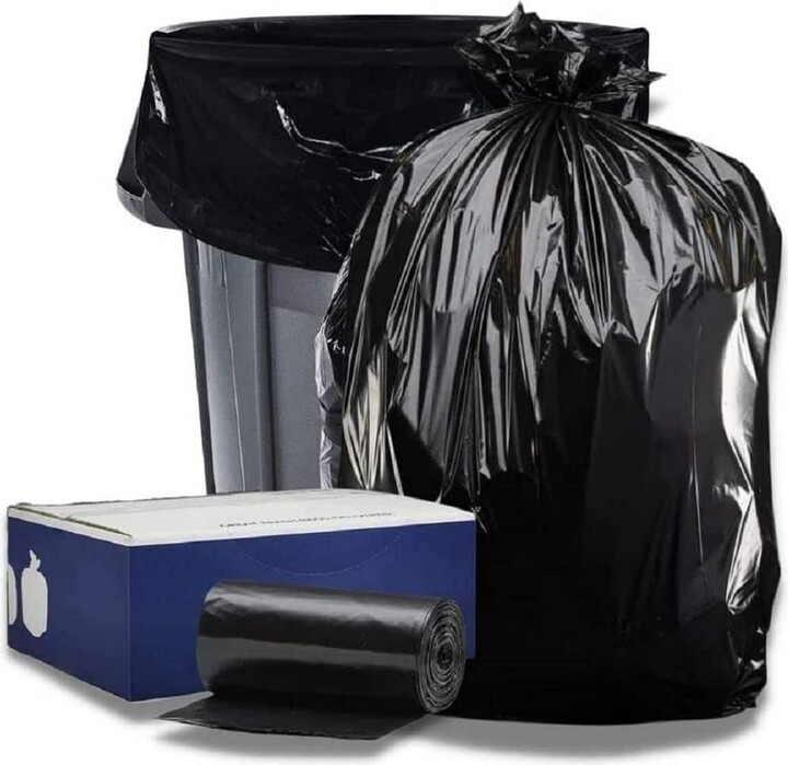 Plasticplace 44 Gal. Black Rubbermaid Compatible Trash Bags (Case of 100)