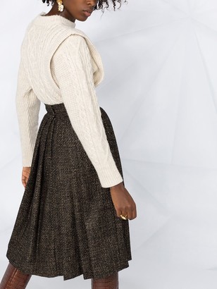 Dolce & Gabbana Micro Tweed Pleated Skirt