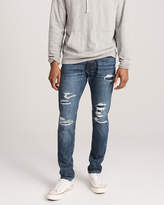 Thumbnail for your product : Abercrombie & Fitch A&F Men's Ripped Super Skinny Jeans in RIPPED Blue - Size 32 X 32
