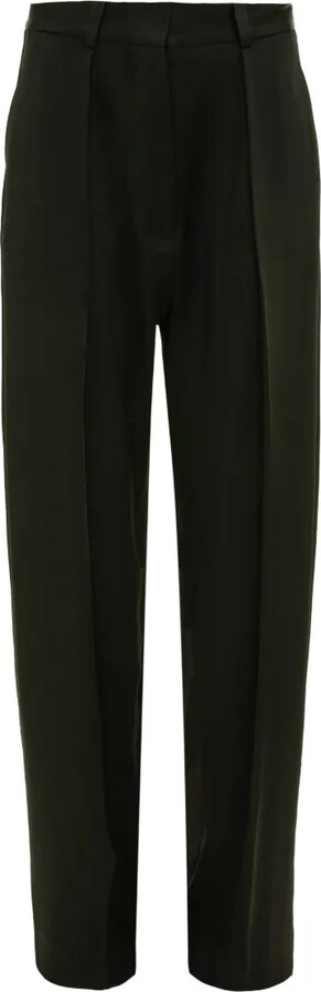 Victoria Beckham Pleated Straight-Leg Trousers