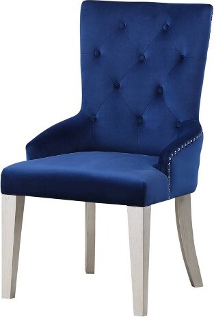 EPOCH VENTS Fabric&WoodFinishParsonSideChairwithPaddedSeatButton-TuftedBackandTaperedLegsforDiningorLivingSpaces