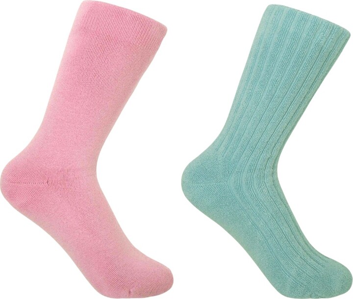 Peper Harow Made in England Pink Plain & Blue Ribbed Women's Bed