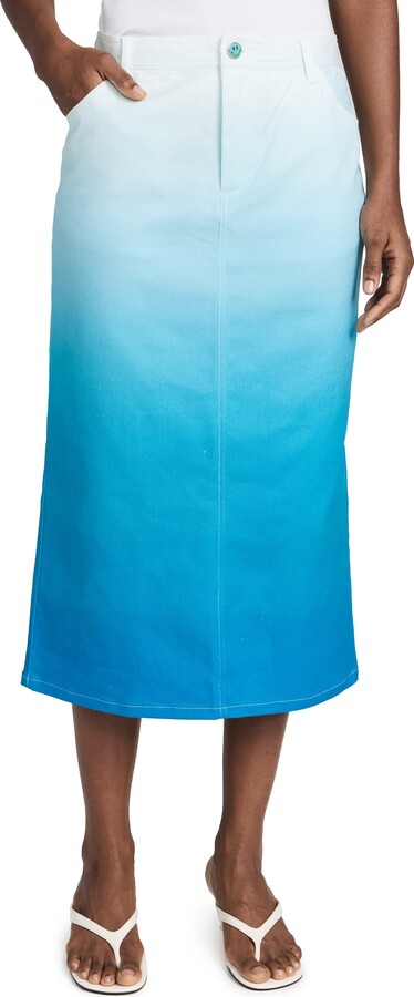 BruceGlen Gradient Midi Denim Skirt