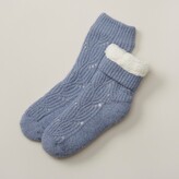 Thumbnail for your product : Indigo Flora Pointelle Mid Rise Reading Socks, Slate Blue