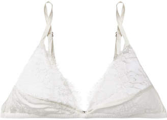 Etro Silk-jacquard And Lace Soft-cup Bra