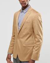 Thumbnail for your product : ASOS Skinny Blazer In Cotton Sateen In Tan