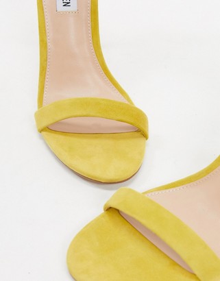 Steve Madden leather barely there stiletto heeled sandals in yellow