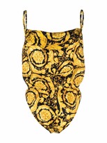 Thumbnail for your product : Versace Barocco-print silk bodysuit