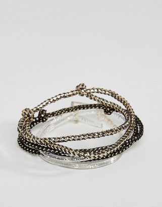 ASOS Bracelet Pack In Gold And Glitter