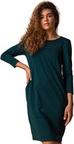 Thumbnail for your product : Roman Originals Women Slouch Dress with Pockets - Ladies Lounge Tunic Casual Oversized Cocoon Loose Relaxed Fit Floaty Baggy Crepe Work Office Business Smart Knee Length Day - Teal - Size 14