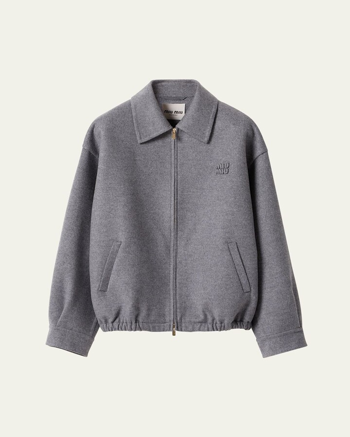 Miu Miu Oversized Double Cashmere Bomber Jacket