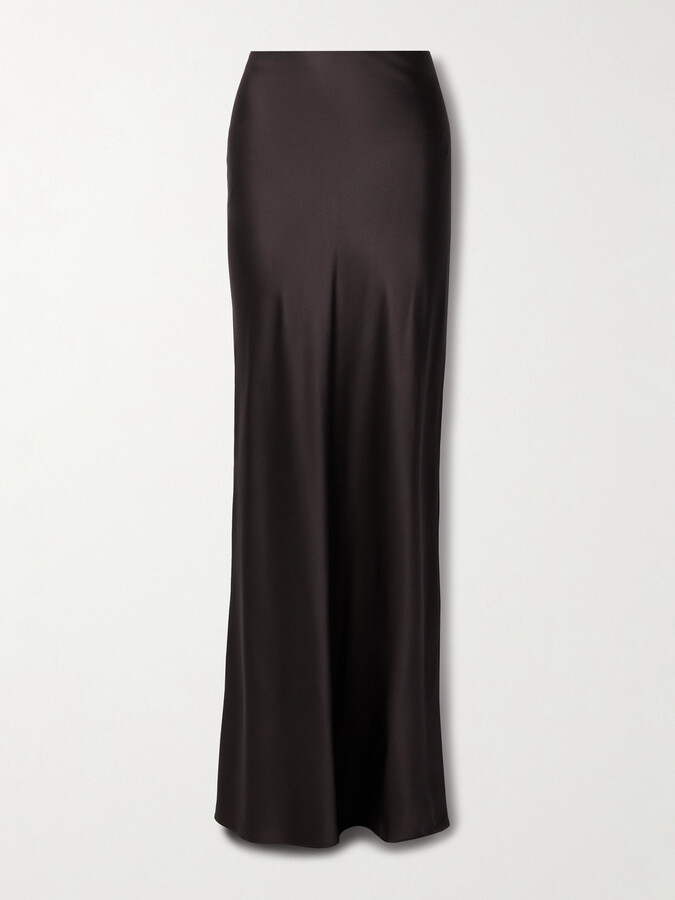 Veronica Beard Medina Silk-blend Satin Maxi Skirt - Brown