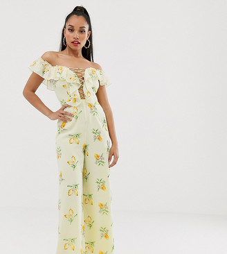 petite off shoulder jumpsuit