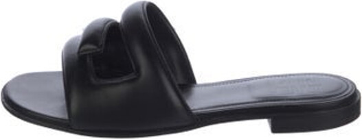 Givenchy Leather Slides Black Designer