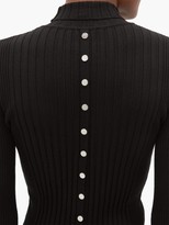 Thumbnail for your product : Paco Rabanne Ribbed Cotton-blend Roll-neck Sweater - Black