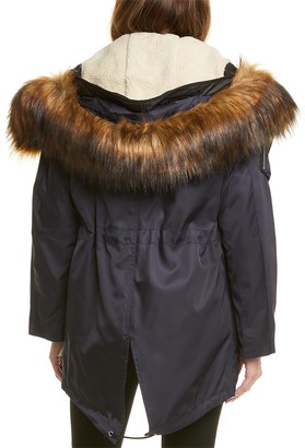 Burberry Faux Fur & Cotton Coat
