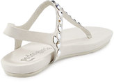 Thumbnail for your product : Pedro Garcia Judith Jeweled T-Strap Sandal, Chalk