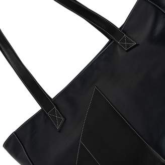 Holly & Tanager Commuter Leather Tote Bag In Black