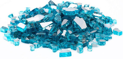 Margo Garden Products Dragon Glass Caribbean Blue Reflective Fire Pit Glass