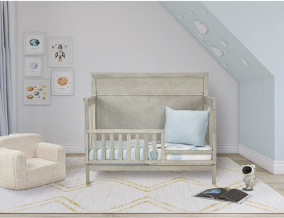 Evolur Space Adventure Collection 3pc Toddler Bed Set (fitted Sheet, Comforter, Pillow Case) In Arctic Blue & Space Print