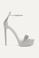 Thumbnail for your product : Rene Caovilla Celebrita Crystal-embellished Satin Platform Sandals
