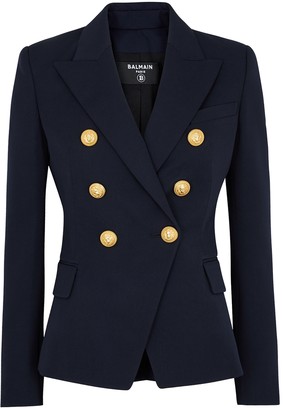 Balmain Navy double-breasted wool blazer