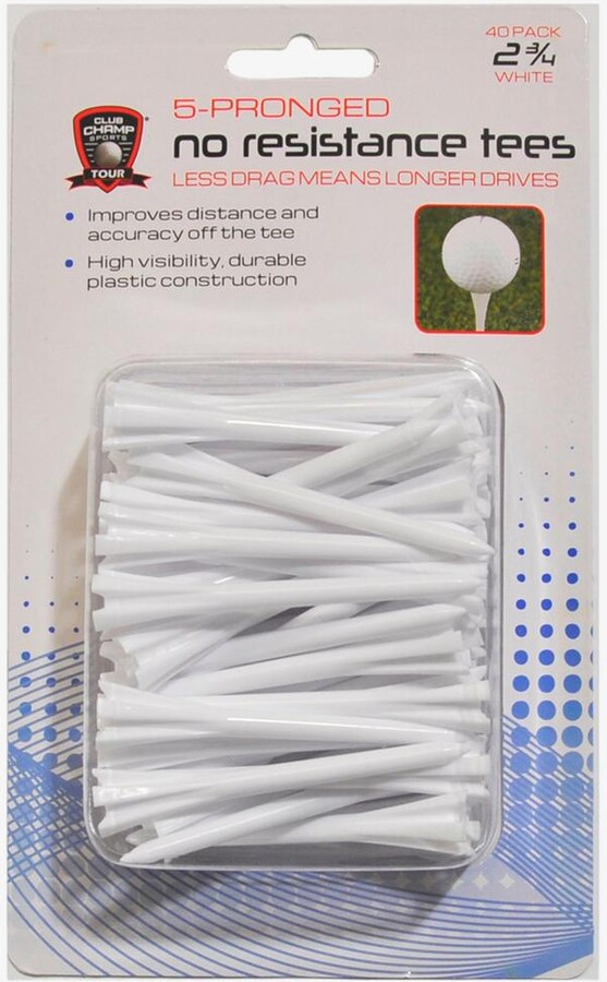 Club Champ Sports 5-Pronged no resistance Golf Tees 2 3/4" - 40 Pack