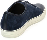 Thumbnail for your product : Lanvin Men's Suede Cap-Toe Low-Top Sneaker, Blue