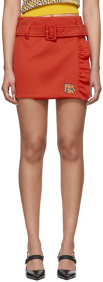 Prada Orange Logo Miniskirt