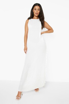white side split maxi dress