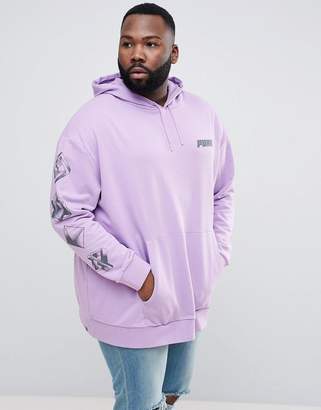 Puma PLUS Hoodie With Back Print In Purple Exclusive To ASOS