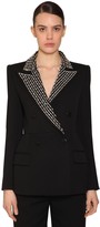 Thumbnail for your product : Givenchy Check Double Breast Wool Crepe Blazer
