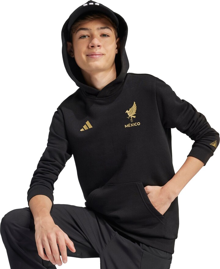 adidas Youth Mexico 2024-25 Third Black Hoodie, Small