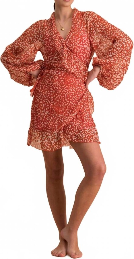 CLOE CASSANDRO Kimi Mini Dress In Red Leopard