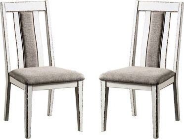 One Allium Way Upholstered Side Chairs 2, Soft Fabric Cushion, 38.5In Height, Dining Room Graceful Addition Of 2 Chairs, And Gray Weathered Finish, 24In Width, Grand