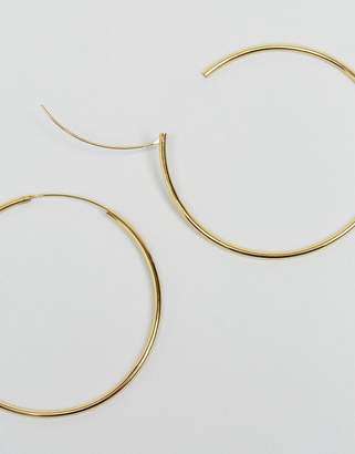 ASOS DESIGN gold plated sterling silver 60mm hoop earrings