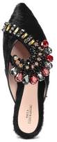 Thumbnail for your product : Paula Cademartori Embellished Calf Hair Slippers