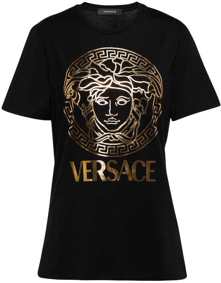 Versace Medusa logo cotton T-shirt - ShopStyle
