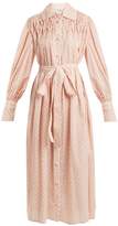 Thumbnail for your product : Horror Vacui Smocked Cotton Poplin Shirtdress - Womens - Cream Multi