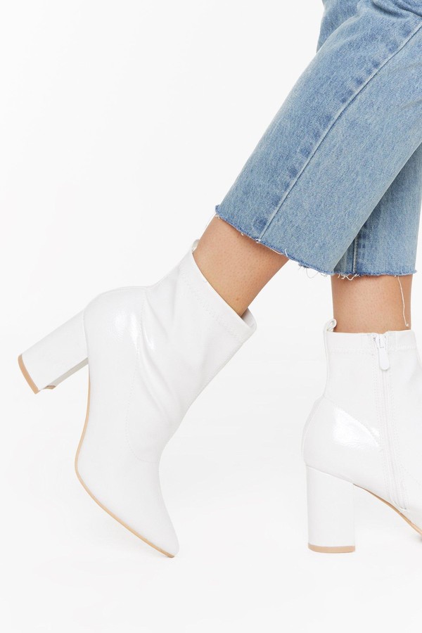patent white boots