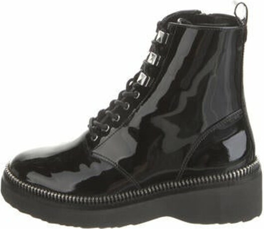 Michael Kors Leather Combat Boots - ShopStyle