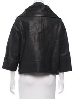 Thumbnail for your product : Love Moschino Leather Funnel Collar Jacket